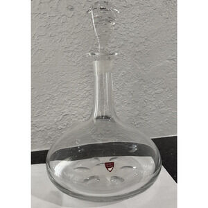 Orrefors Of Sweden Ships Decanter NL 4200- 73 Engraved Designed By Nils Landberg